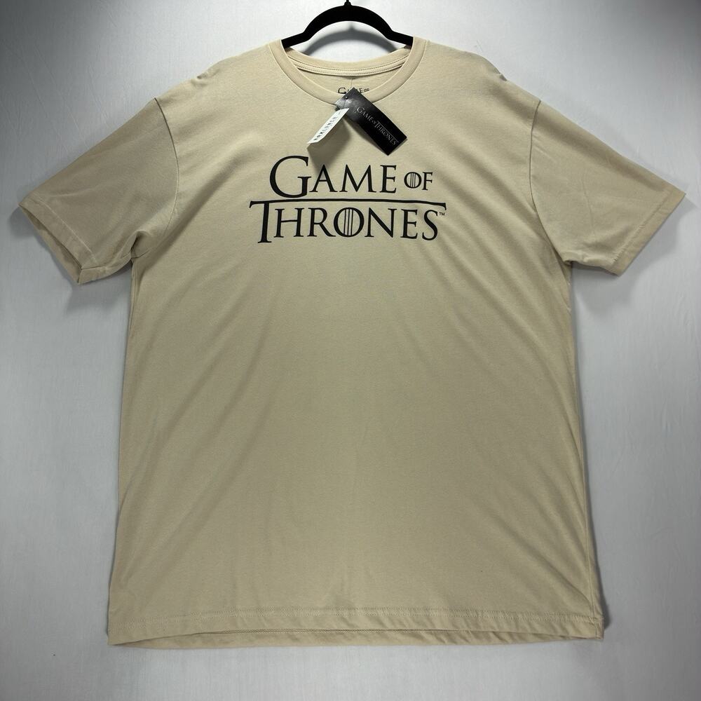 Game of Thrones HBO Licensed "You Win or You Die" Beige T-Shirt, XL